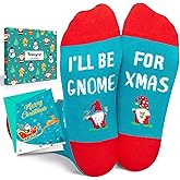 HAPPYPOP Christmas Socks for Kids - Snowman Gingerbread Gnome Deer Gifts, Merry Xmas Cards