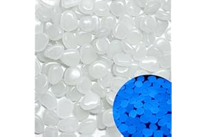 OUN NANA Glow in The Dark Fish Tank Rocks,Glowing Rocks Stones Resin Glow in Dark Pebbles for Outdoor Garden, Fish Tank, Aquarium, Landscaping,Driveway Decoration,White 11 oz