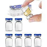 ZWCP 5ml Glass Vials for Injections, Self-Healing Injection Port, Empty Vials for Injections with Sealed Cap (10 Pack)