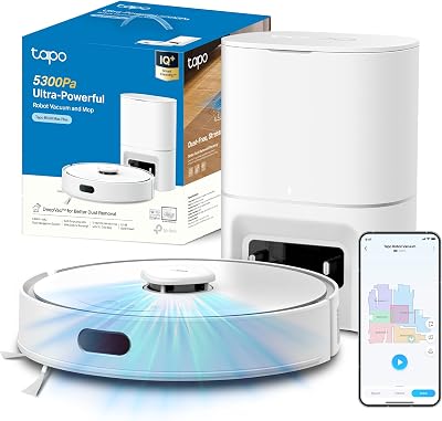 RV30 Max Plus White Robot Aspirapolvere Lavapavimenti con Mappatura 5300Pa, Svuotamento Automatico Polvere 3L, Doppia Navigazione LiDAR+IMU, Zone No-Go e Muri Virtuali, Controllo APP&Alexa&Google