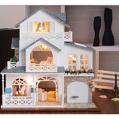 Mini DIY Wooden Doll House with LED Lights Nordic Angola Ubuy