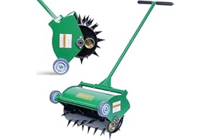 SENVERT Rolling Lawn Aerator, Heavy Duty Push Spike Aeration Tool Up to 55 lbs, Manual Rotary Grass Aerator for Garden and Yard Use