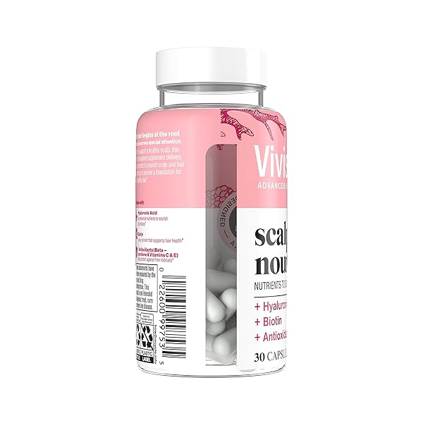 VIVISCAL SCALP NOURISH SUPPLEMENT, BLEND OF NUTRIENTS FOR SCALP HEALTH & HAIR FOLLICLES, FORTIFY HAIR’S NATURAL BEAUTY, FOUNDATION FOR HEALTHY HAIR GROWTH VITAMINS, 30CT – 1 MONTH