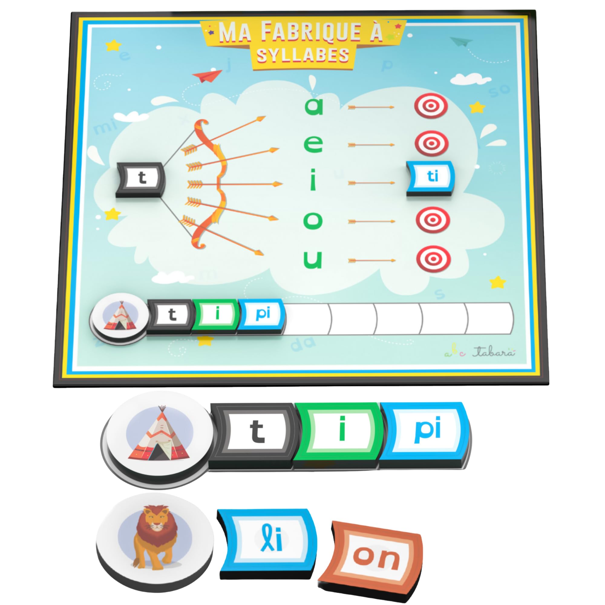 Learn to Read French with Your Arc 3-8 Years, Magnetic Educational Game, Syllables and First Words, Girl Boy Toy, Children's Gift