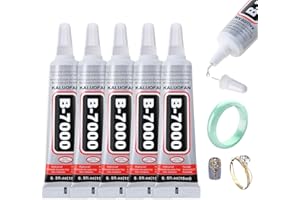 Jewelry Glue, B7000 Glue, Kaluofan 5PCS 15ML Clear Fabric Glue, Multi-Purpose Glues for Rhinestone Crafts Jewelery Fabric Lea