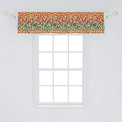 Ambesonne Abstract Window Valance, Triangle Formed
