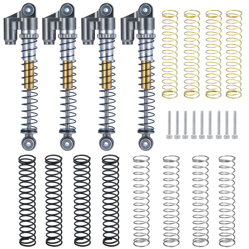 ZuoLan RC Car Shocks 48mm Adjustable Absorber Damper for 1/24 Axial SCX24 AXI90081 Deadbolt AXI00005/AXI00006 RC Crawler Car Upgrades (Titanium)