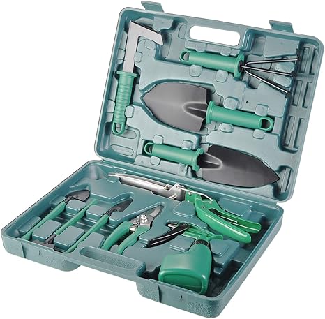 BYUEE Gardening Tool Set, 10 Pieces Garden Hand Tools
