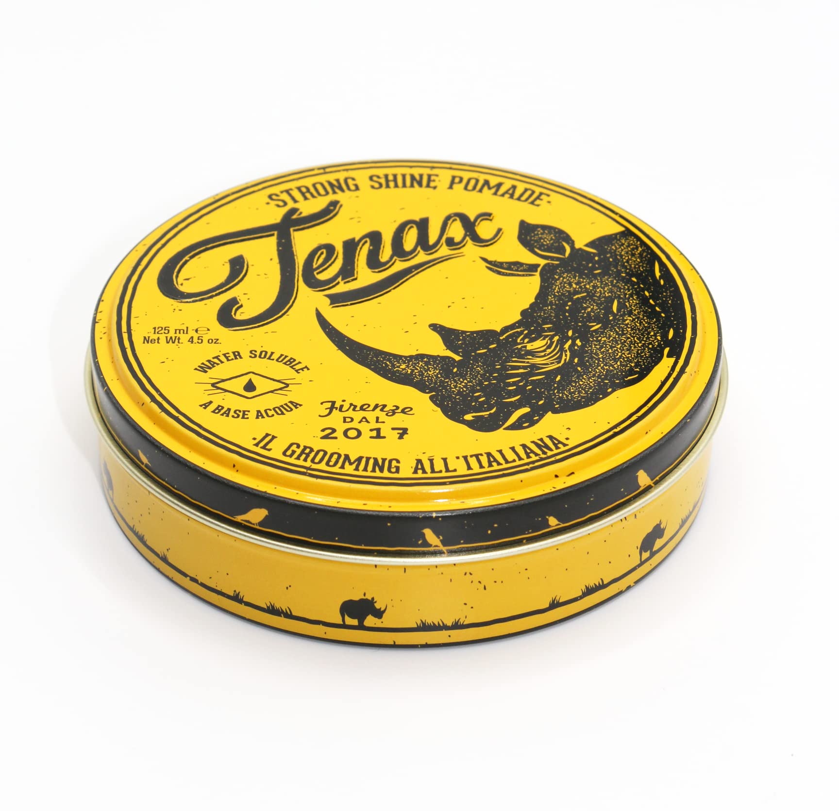 Tenax Strong Shine Pomade, 125ml, Pomade for Men with Strong, Long-Lasting Hold and Shine, Water-Based Men's Hair Wax for Structured and Soft Hair, Suitable for all Hair Types