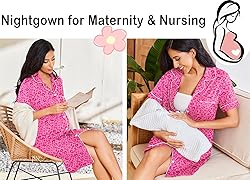 Ekouaer Nightgowns for Women Button Down Sleepshirt
