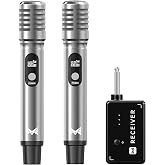 Wireless Microphones, Wireless Microphone with One-to-One Chip Connection, 40H Rechargeable Battery, 200FT Range, Plug and Play, Ergonomic Design,Less Latency Microphone for Singing Video Recording