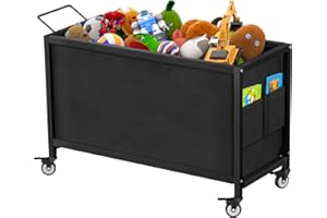 Ardier 100L Large Kids Toy Box with Wheels, Toy Chest Storage Organizer for Toddlers, Boys, Girls, Toy Storage Bin for Stuffed Animals, PlayRoom, Bedroom, Nursery, Living Room, Black
