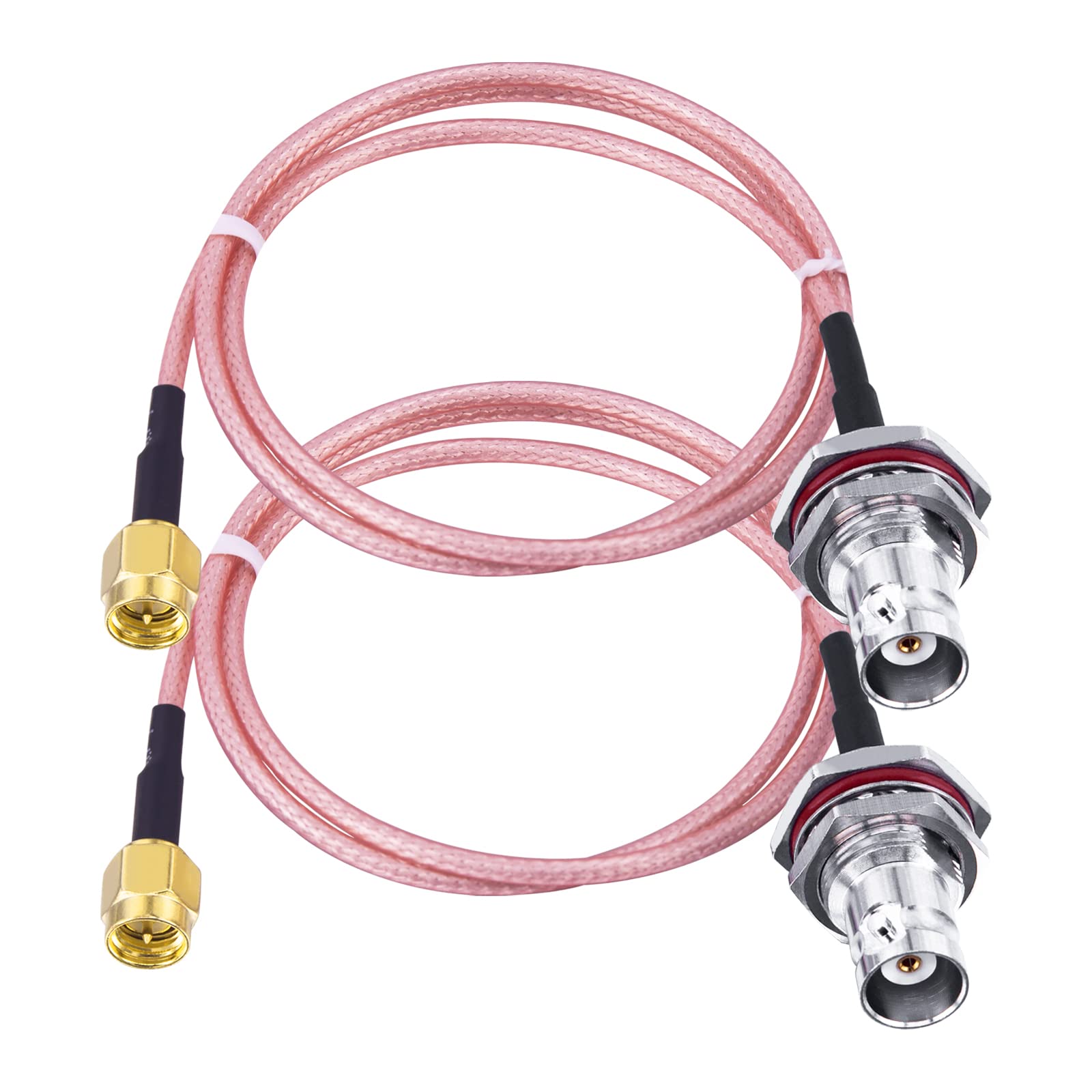urcianow BNC Female to SMA Male Extension Cable 50CM RG316 Coax Cable SMA to BNC RF Cable BNC to SMA Antenna Cable 50ohms Radio RF Antenna Cable for Two Radios WiFi Antenna Broadcast Pack of 2