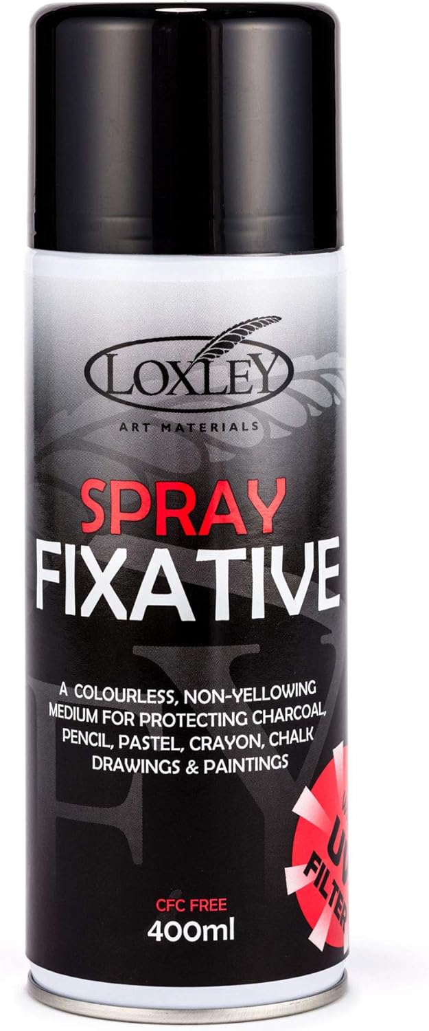 Artists Spray Fixative with UV Protection; protects Pastel, Charcoal, Inkjet from smudging. Large 400ml can