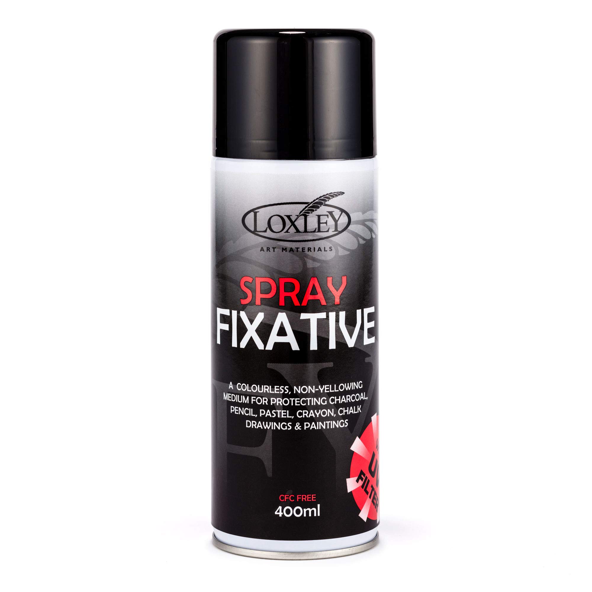 Artists Spray Fixative with UV Protection; protects Pastel, Charcoal, Inkjet from smudging. Large 400ml can