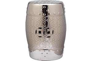 Safavieh Lantana Glazed Ceramic Decorative Garden Stool, Silver