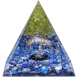 mookaitedecor Peridot Tree of Life Orgone Pyramid