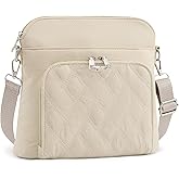 G4Free Anti-Theft Crossbody Bags for Women, Lightweight Nylon Shoulder Purse Medium Handbags for Travel Work-Beige