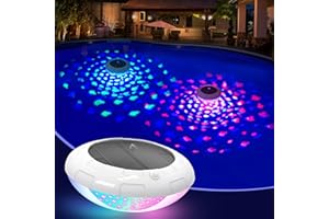 Goallim Solar Floating Pool Lights Fish Pattern, 6.5" RGB Color Changing Solar Pool Lights That Float with Static & Dynamic Light Show, IP68 Waterproof & Hangable Solar Floating Lights for Pool -1PCS