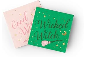 BONJOUR FETE Bonjour Fête Good & Wicked Witch Small Paper Party Napkins | 3-Ply Halloween Cocktail Napkins | Premium Party Table Decor | Spooky & Stylish Halloween Decorations | Pack of 20, 5" Folded