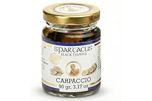 SPARTACUS TRUFFLE Spartacus Black Truffle Carpaccio 90g – Sliced Truffles in Extra Virgin Olive Oil – Gourmet Holiday Delicacy for Pasta, Risotto, Pizza & Seasonal Fine Dining – Perfect for Festive Delights