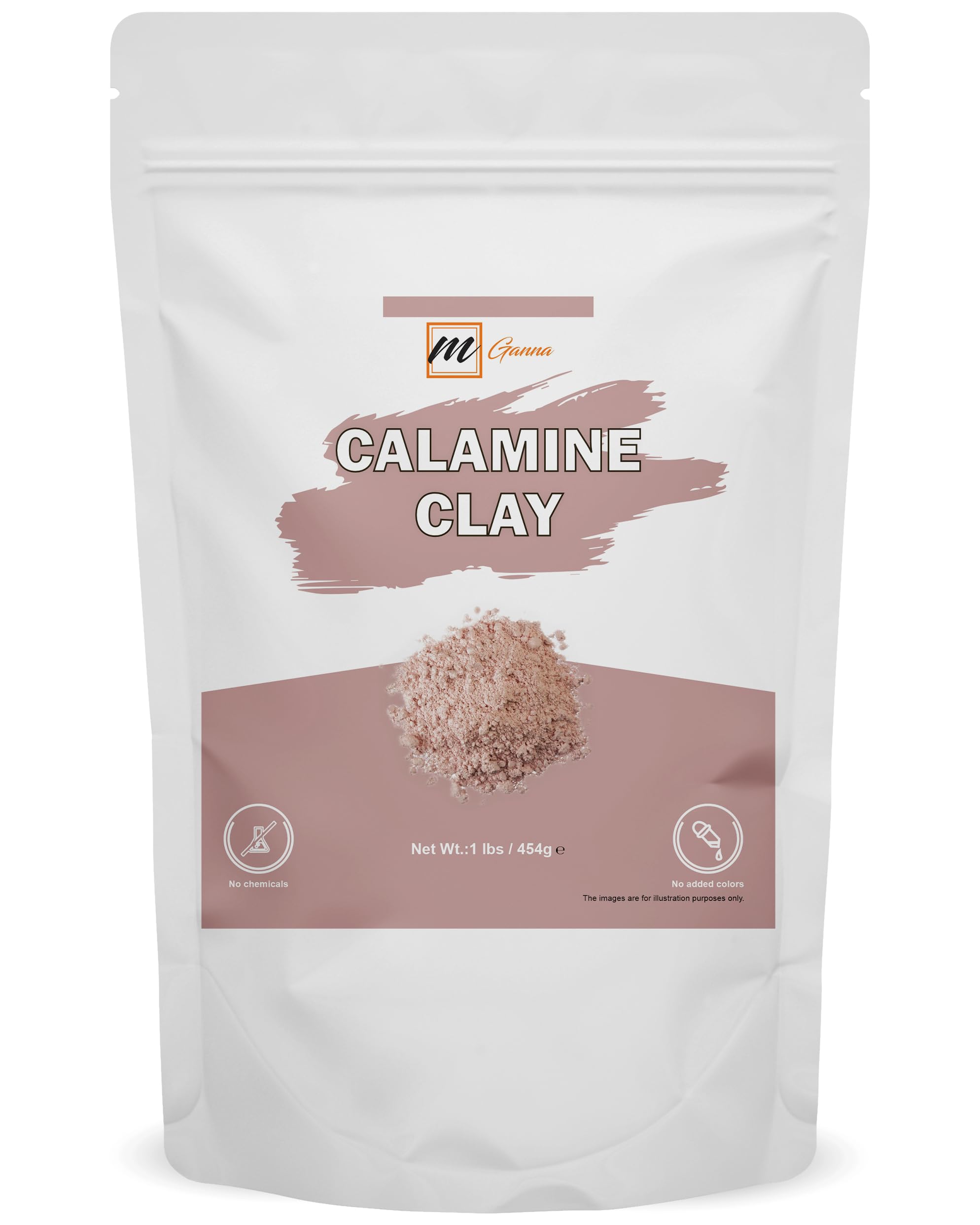 mGanna 100% Natural Calamine Clay Powder 1 LBS / 454 GMS for Skin firming, Creams, Lotion and Soap Making