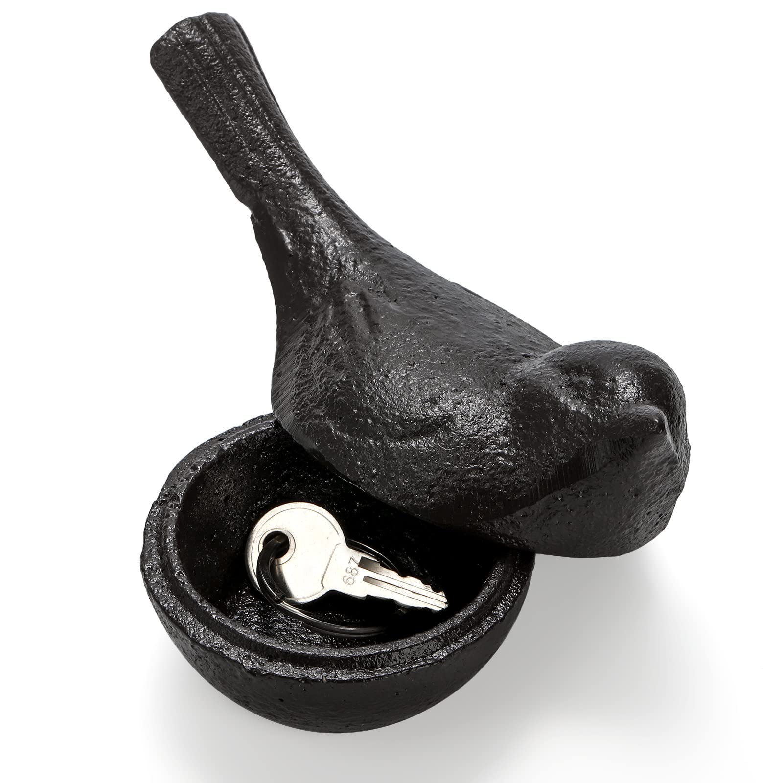 Photo 1 of Pumtus Cast Iron Key Hider, Birds Hide-a-Key Holder, Outdoor Small Garden Statues Ornament, Outside Spare Key Hider Figurine, Indoor Decoration Jewelry Trinkets Box for Ear Studs, Rings, Paper Clips
