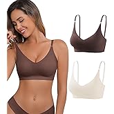 ULTREAGLE Comfortable Sleep Bras for Women - Padded Bralette Sleeping Bra Seamless No Underwire Bralettes