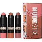 Nudestix Sunkissed Blush & Bronze 3-Piece Mini Kit – Matte Cream Makeup Sticks for Cheeks, Eyes & Lips | Includes Sunkissed Shade, Travel-Friendly & Vegan | Limited Edition Glow Set