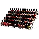Cq acrylic Nail Polish Holder Organizer Clear Acrylic Nail Polish Tray Fingernail Polish Display case 5 layers 72 Bottles Ess