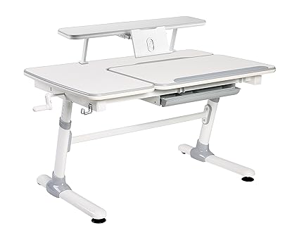 KIDOMATE Study Table Height Adjustable Table (Grey) - for All Ages