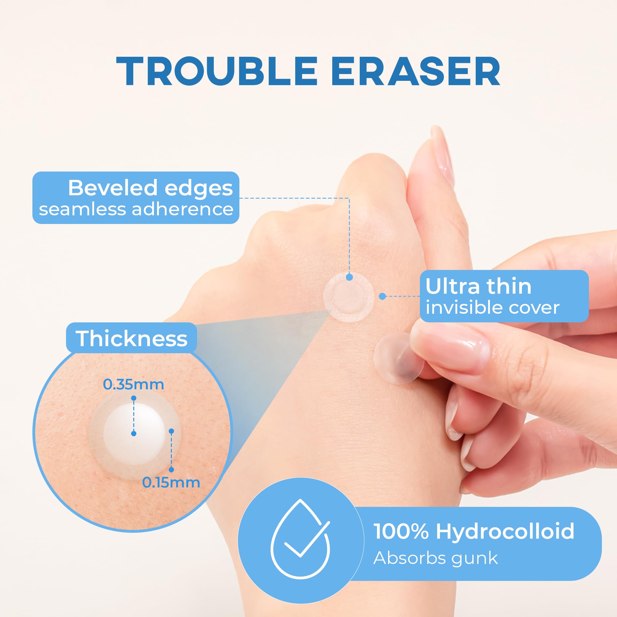 NOLAHOUR Hydrocolloid Patch STEP2 | Invisible Ultra-Thin Bandages | Vegan Patch for Pimple-Prone Skin | Korean Skin Care Face Pimple Patches (Pack of 1, 63 Patches)