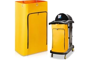 Cleaning Cart Bag Zippered Front Replacement Janitorial Cart Bag Large Capacity Commercial Cleaning Bags for Housekeeping Car