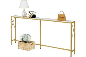 Gewudraw Console Table, 68.5" Narrow Sofa Table, Behind Couch Table, Entryway Table, Industrial Sofa Table for Hallway, Living Room, Bedroom, Long Console Table