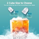EUHOMY Countertop Ice Maker 9 Cubes in 6 Mins 2 Sizes 12kg/24h White view 3