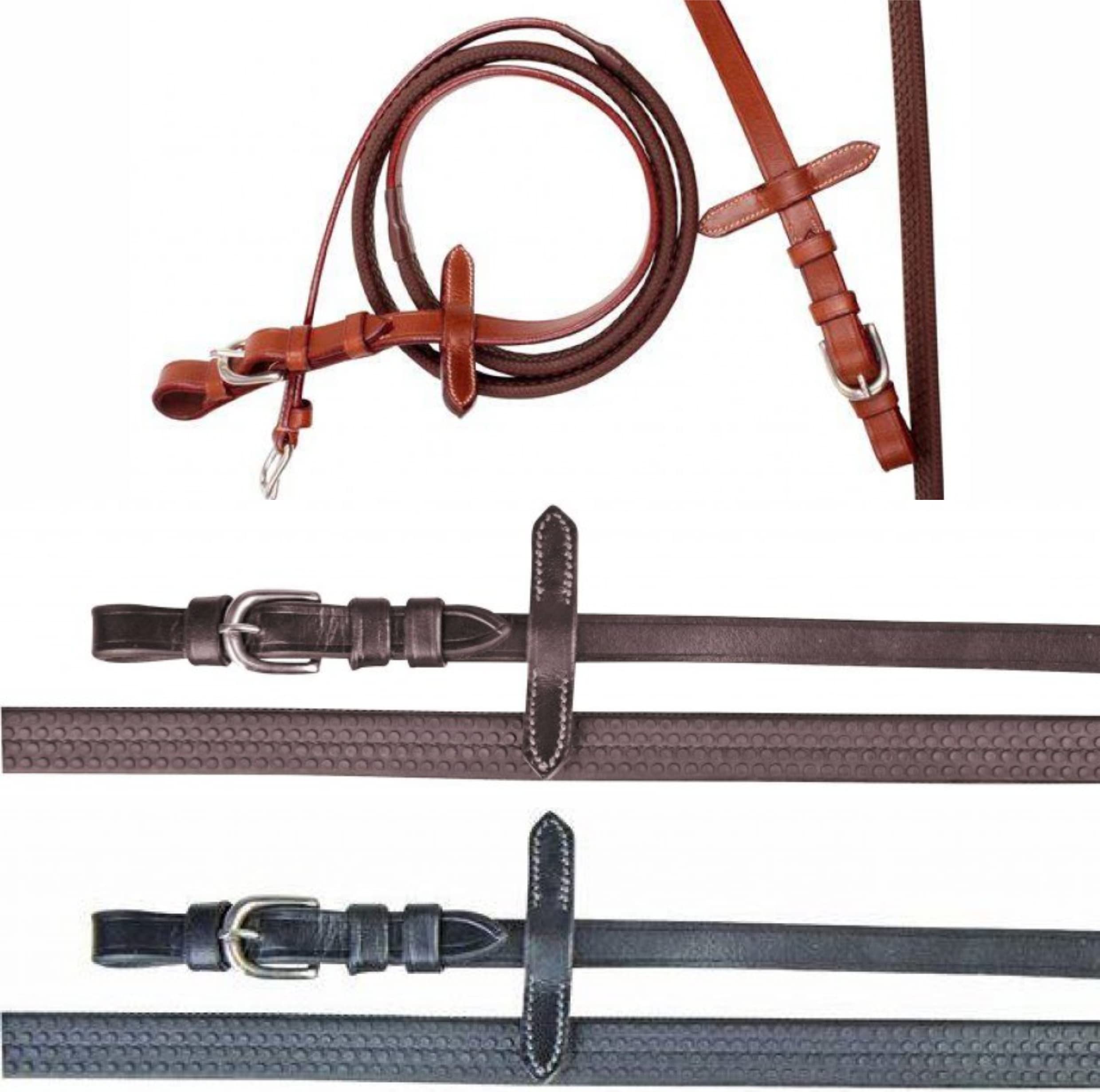 HKM 56449100 Reins with Rubber Cover – Black