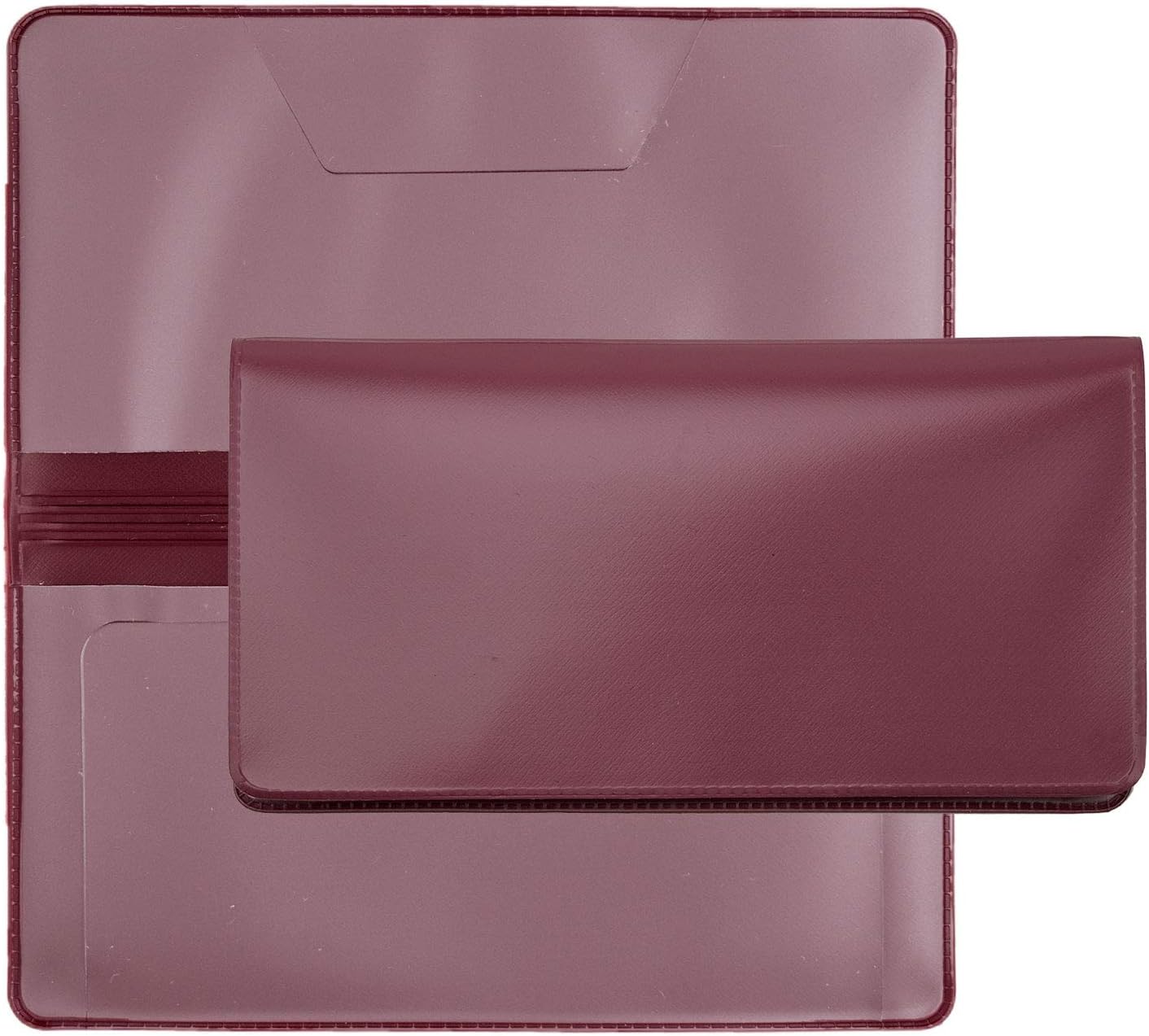 Burgundy Vinyl Checkbook Cover, Top Tear Personal Vinyl Checkbook Cover