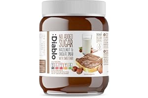 Diablo Hazelnut Chocolate Spread - Healthy Snacks with No Added Sugar - Gluten Free Hazelnut Spread for Adults - Natural Heal