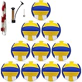 ZHUOKECE Volleyball, 10 Pack Official Size 5 Inflatable Volleyballs Pool Volleyball Spike Training Equipment Outdoor Sand Volleyballs Soft Indoor Volleyballs-Includes Ball Pump
