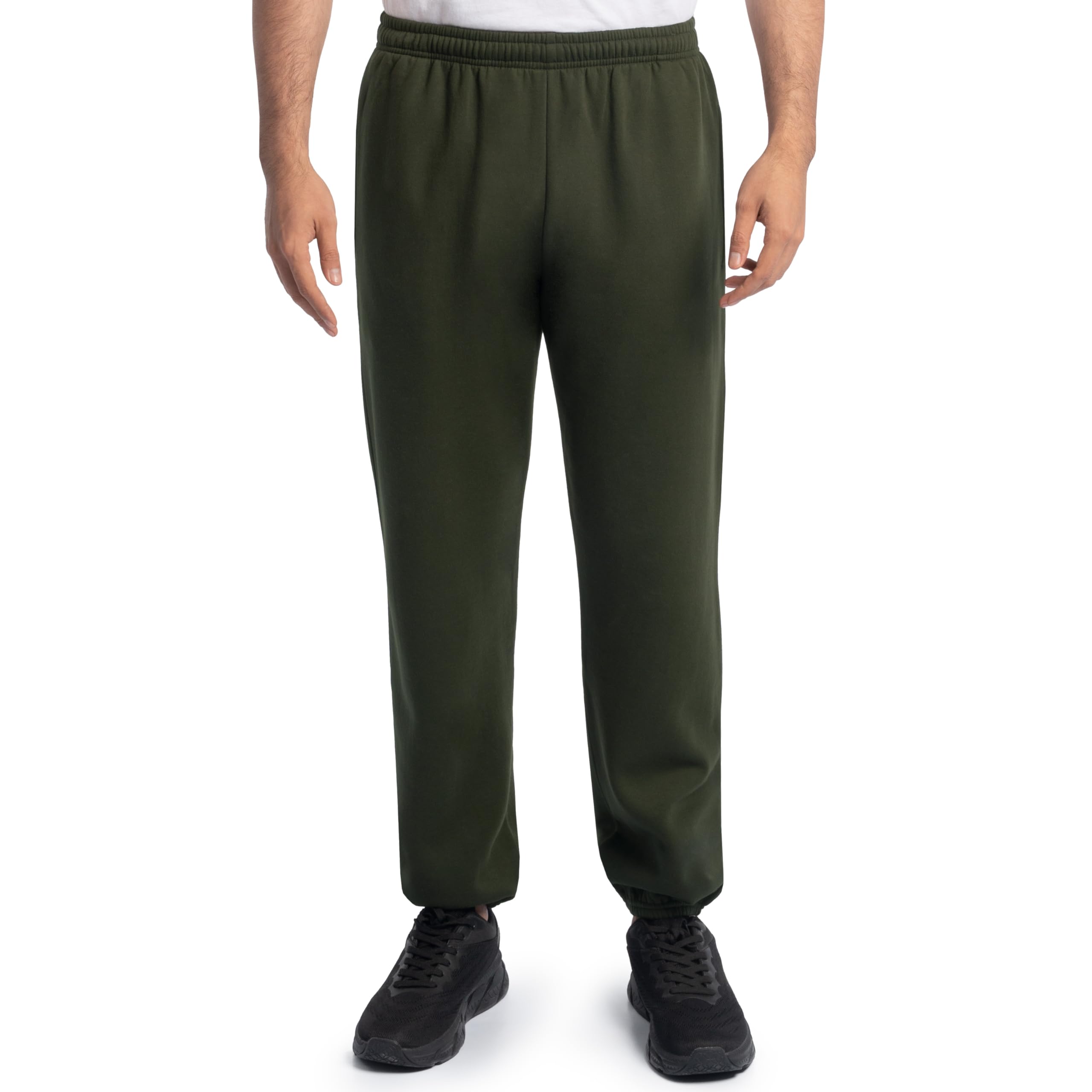 Photo 1 of Fruit of the Loom Men's Eversoft Fleece Sweatpants with Pockets, Moisture Wicking & Breathable, Sizes S-4X, Elastic Bottom-Duffle Bag Green, Small