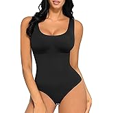 FeelinGirl Womens Shapewear Tummy Control Thong Bodysuit Compression Slimming Body Suits Body Shaper