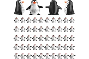 JellyArch 50 Pcs Miniature Penguin Figurines Resin Penguin Figures Bulk 0.87'' Cake Topper Mini Toys Animal for Fairy Garden Micro Landscape Winter Christmas Scene Decor Party Supplies