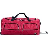 Rockland Rolling Duffel Bag, Red, 36"