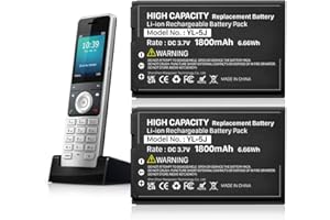 HUAENG 2pcs 1800mAh YL-5J Battery Compatible with Yealink W56HB W59R W56h/p W59VR W60P W76p W77P W79P W56-BATT One Talk IP DECT 3.7V