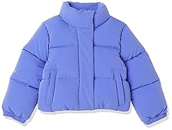 Amazon Essentials Girls' Cropped Full-Zip Puffer