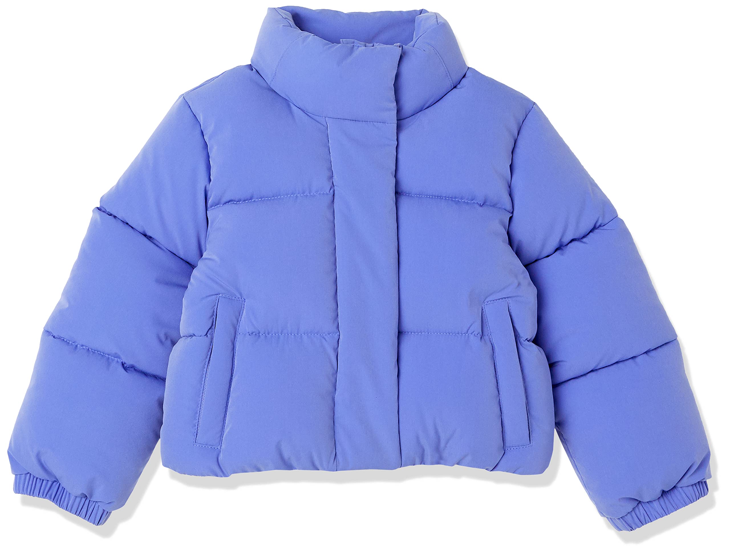 Amazon Essentials Girls' Cropped Full-Zip Puffer