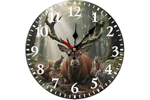 LKWSCGHM Forest Wildlife Wall Clock Modern 30 * 30cm Silent Non-Ticking Wall Clocks Battery Operated - Analog Clock Decorativ