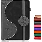 Soomeet Lined Journal Notebook, A5 Hardcover Leather Journal for Men Women, 200 Pages 100 GSM Thick Paper, Journaling Notebooks for Work School Travel Note Taking, Black