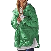 Dyexces Womens Quilted Puffer Jacket Hooded Long Sleeve Zip Up Winter Coat Lightweight Warm Jackets with Pockets