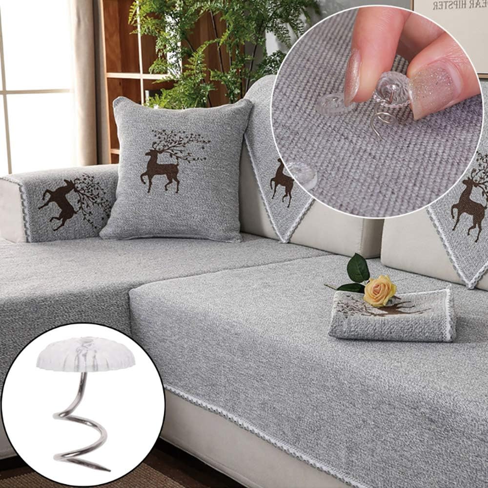 Joyhey 20 Pcs Upholstery Twist Pins Clear Heads Bed Skirt Pins for Slipcovers and Bedskirts -